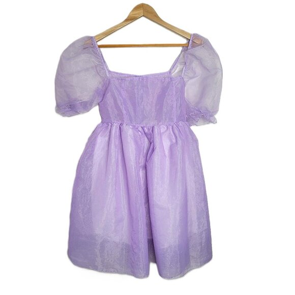 Source Unknown Other - Girl's Purple Princess Dress size S Puff Sleeves Sheer